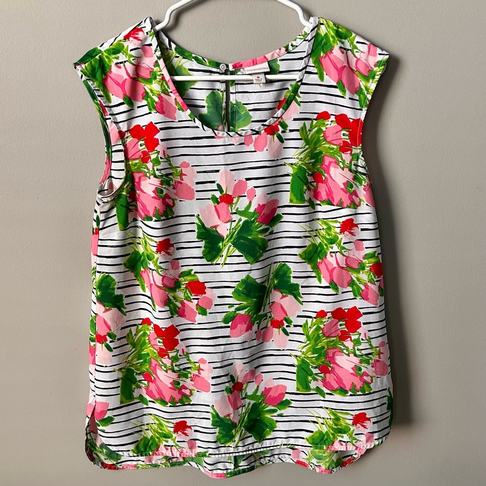 Merona Floral Sleeveless Multicolored Blouse.